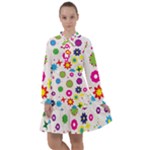 Floral Colorful Background All Frills Chiffon Dress