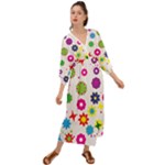 Floral Colorful Background Grecian Style  Maxi Dress