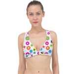 Floral Colorful Background Classic Banded Bikini Top