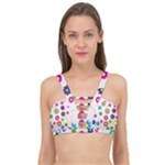 Floral Colorful Background Cage Up Bikini Top