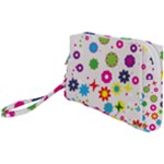 Floral Colorful Background Wristlet Pouch Bag (Small)