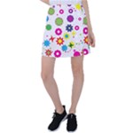 Floral Colorful Background Tennis Skirt
