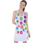 Floral Colorful Background Racer Back Mesh Tank Top