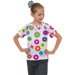 Floral Colorful Background Kids  Mesh Piece T-Shirt