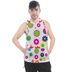 Floral Colorful Background Men s Sleeveless Hoodie