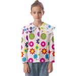 Floral Colorful Background Kids  Peter Pan Collar Blouse