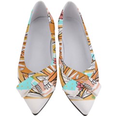 Flower Leaves Foliage Grass Doodle Women s Bow Heels by Grandong