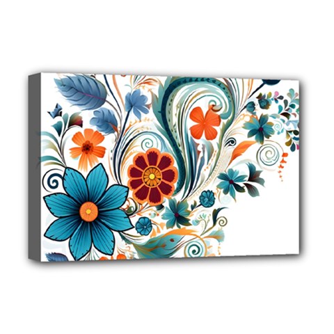 Flowers Scrapbook Decorate Deluxe Canvas 18  X 12  (stretched) by Grandong