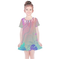 Palm Trees Leaves Plants Tropical Kids  Simple Cotton Dress by Grandong