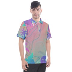 Palm Trees Leaves Plants Tropical Men s Polo T-shirt by Grandong