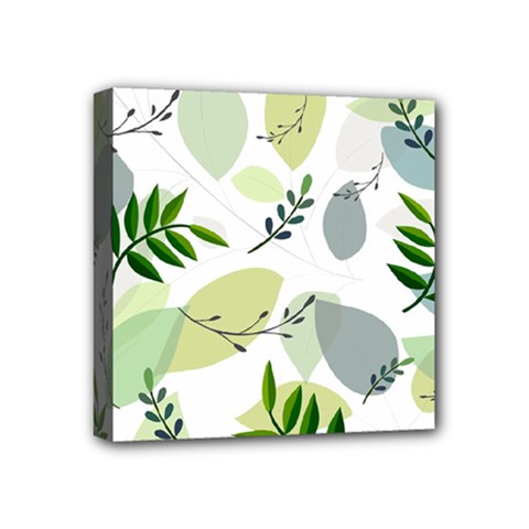 Leaves Foliage Pattern Abstract Mini Canvas 4  X 4  (stretched) by Grandong