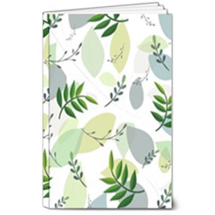 Leaves Foliage Pattern Abstract 8  X 10  Softcover Notebook by Grandong
