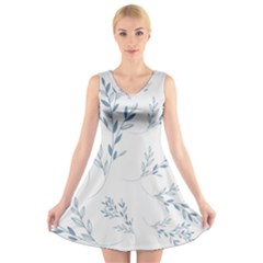 Flowers Floral Design Pattern V-neck Sleeveless Dress by Grandong