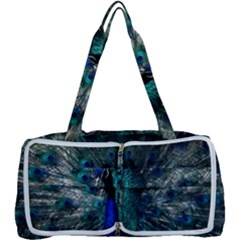 Blue And Green Peacock Multi Function Bag by Sarkoni