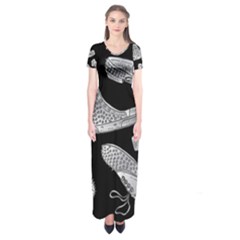 Pattern Shiny Shoes Short Sleeve Maxi Dress by Ndabl3x