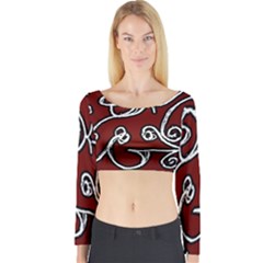 Ethnic Reminiscences Print Design Long Sleeve Crop Top by dflcprintsclothing