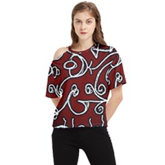 Ethnic Reminiscences Print Design One Shoulder Cut Out T-shirt by dflcprintsclothing
