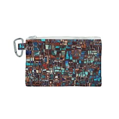 Stained Glass Mosaic Abstract Canvas Cosmetic Bag (small) by Sarkoni