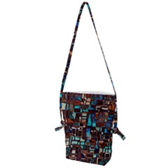 Stained Glass Mosaic Abstract Folding Shoulder Bag by Sarkoni