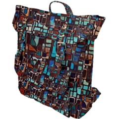 Stained Glass Mosaic Abstract Buckle Up Backpack by Sarkoni