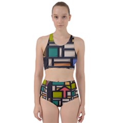 Door Stained Glass Stained Glass Racer Back Bikini Set by Sarkoni