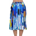 Color Colors Abstract Colorful Velvet Flared Midi Skirt View2