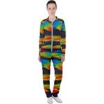 Colorful Background Casual Jacket and Pants Set