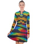 Colorful Background Long Sleeve Panel Dress
