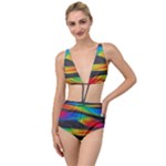 Colorful Background Tied Up Two Piece Swimsuit