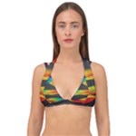 Colorful Background Double Strap Halter Bikini Top