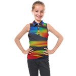 Colorful Background Kids  Sleeveless Polo T-Shirt
