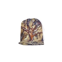 Tree Forest Woods Nature Landscape Drawstring Pouch (xs) by Sarkoni