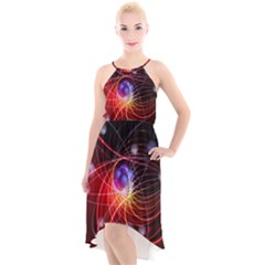 Physics Quantum Physics Particles High-low Halter Chiffon Dress  by Sarkoni