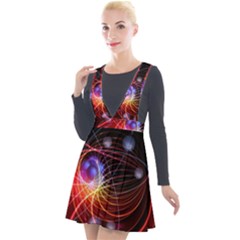 Physics Quantum Physics Particles Plunge Pinafore Velour Dress by Sarkoni