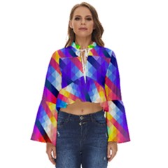 Abstract Background Colorful Pattern Boho Long Bell Sleeve Top by Sarkoni