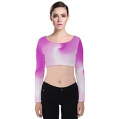 Abstract Spiral Pattern Background Velvet Long Sleeve Crop Top by Sarkoni