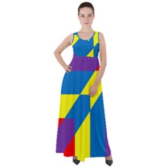 Colorful Red Yellow Blue Purple Empire Waist Velour Maxi Dress by Grandong