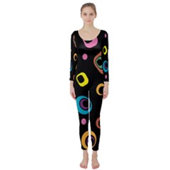 Abstract Background Retro 60s 70s Long Sleeve Catsuit by Apen
