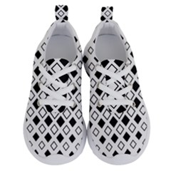 Square Diagonal Pattern Monochrome Running Shoes by Apen