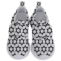 Pattern Star Repeating Black White Kids  Velcro No Lace Shoes by Apen