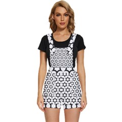 Pattern Star Repeating Black White Short Overalls by Apen