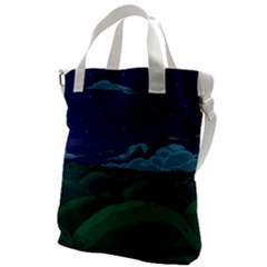 Adventure Time Cartoon Night Green Color Sky Nature Canvas Messenger Bag by Sarkoni