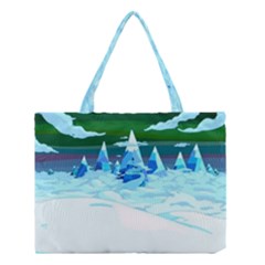 Frost Mountains Illustration Adventure Time Fantasy Art Landscape Medium Tote Bag by Sarkoni