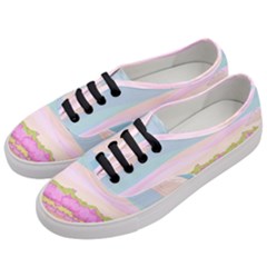 Pink And White Forest Illustration Adventure Time Cartoon Women s Classic Low Top Sneakers by Sarkoni