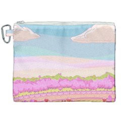 Pink And White Forest Illustration Adventure Time Cartoon Canvas Cosmetic Bag (xxl) by Sarkoni