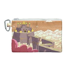 Animated Castle Illustration Adventure Time Cartoon Nature Canvas Cosmetic Bag (medium) by Sarkoni