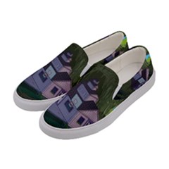 Purple House Cartoon Character Adventure Time Architecture Women s Canvas Slip Ons by Sarkoni