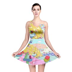 Pillows And Vegetable Field Illustration Adventure Time Cartoon Reversible Skater Dress by Sarkoni