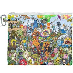 Cartoon Characters Tv Show  Adventure Time Multi Colored Canvas Cosmetic Bag (xxxl) by Sarkoni