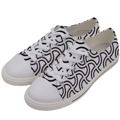 Pattern Monochrome Repeat Black And White Women s Low Top Canvas Sneakers by Pakjumat